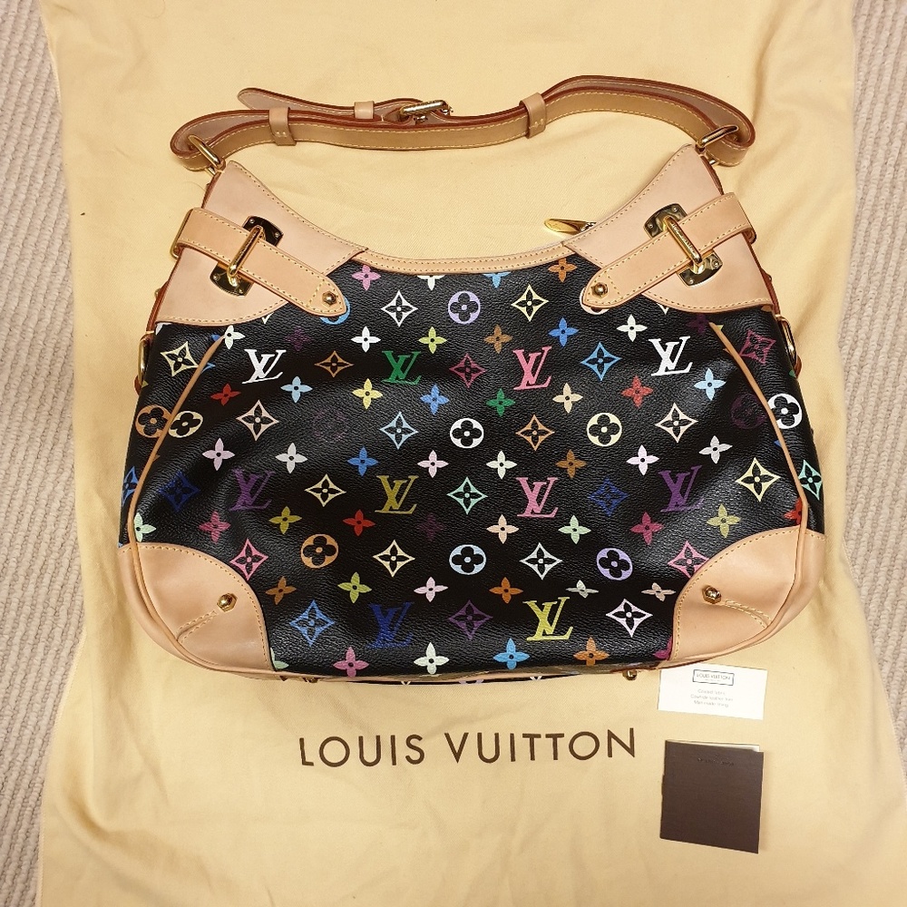 Louis Vuitton Black Multicolor Greta  Monogram bag
